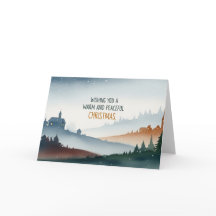 Tarjeta de Navidad de Pueblo Invernal Pacífico