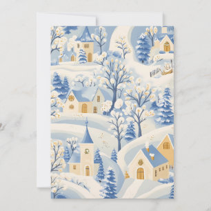 Tarjeta de Navidad de Pueblo Nevado Caprichoso