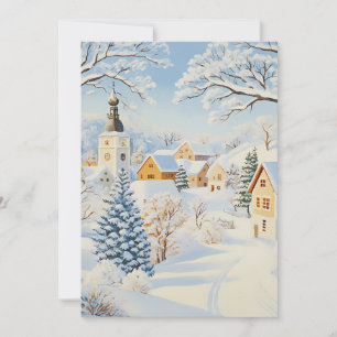 Tarjeta de Navidad de Pueblo Nevado Tranquilo