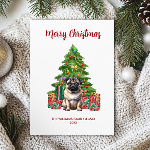 Tarjeta de Navidad de Pug