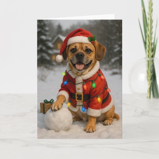 Tarjeta de Navidad de Puggle (Anverso)