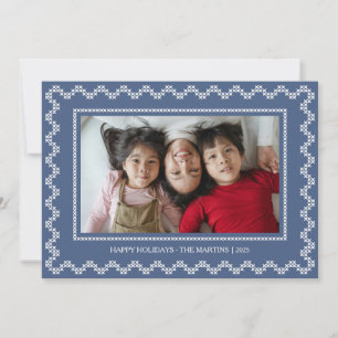 Tarjeta de Navidad de punto de cruz marco Felices 