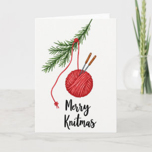 Tarjeta de Navidad de punto Knitmas