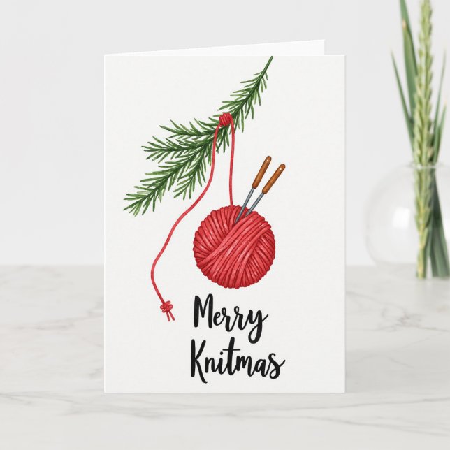 Tarjeta de Navidad de punto Knitmas (Anverso)