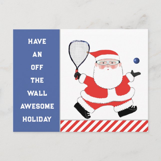 Tarjeta de Navidad de Raquetbol (Anverso)
