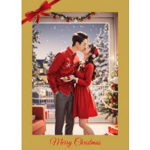Tarjeta de Navidad de recién casados