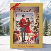 Tarjeta de Navidad de recién casados