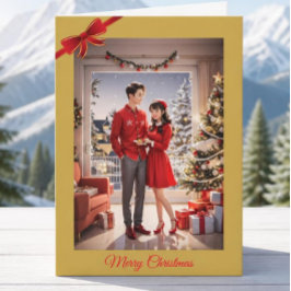 Tarjeta de Navidad de recién casados