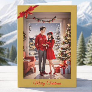 Tarjeta de Navidad de recién casados