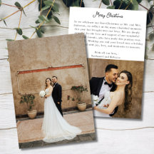 Tarjeta de Navidad de recién casados con foto de p