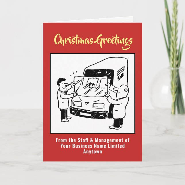 Tarjeta de Navidad de Reemplazo de Parabrisas de A (Anverso)