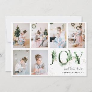 Tarjeta de Navidad de rejilla de fotos de follaje