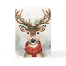 Tarjeta de Navidad de Reno Adorable