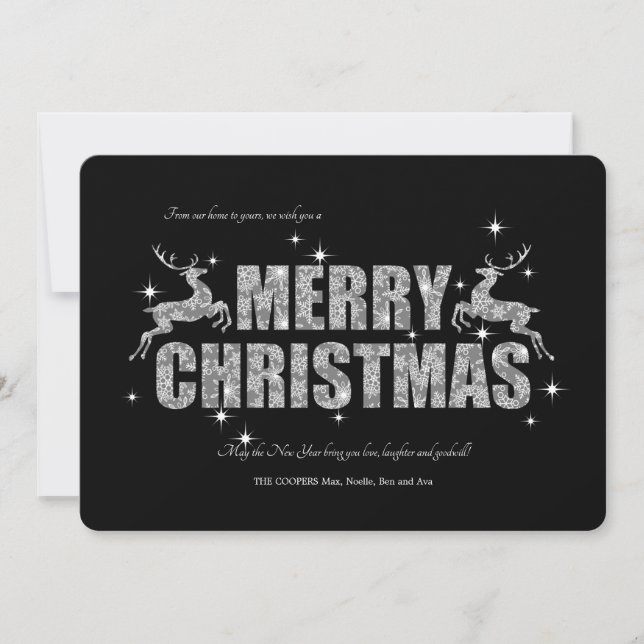 Tarjeta de Navidad de Reno Ciervo (Anverso)