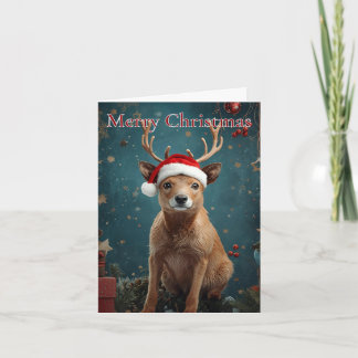 Tarjeta de Navidad de Reno de Feliz Navidad