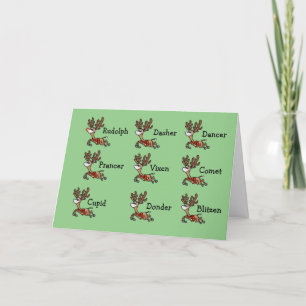 Tarjeta de Navidad de Reno de Santa con Máscaras F
