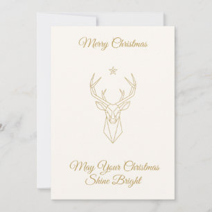 ✨ Tarjeta de Navidad de Reno Dorado Elegante   Min