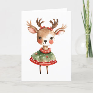 Tarjeta de Navidad de Reno Festivo – Fiesta Vacía