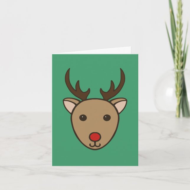 Tarjeta de Navidad de Reno Lindos (Anverso)