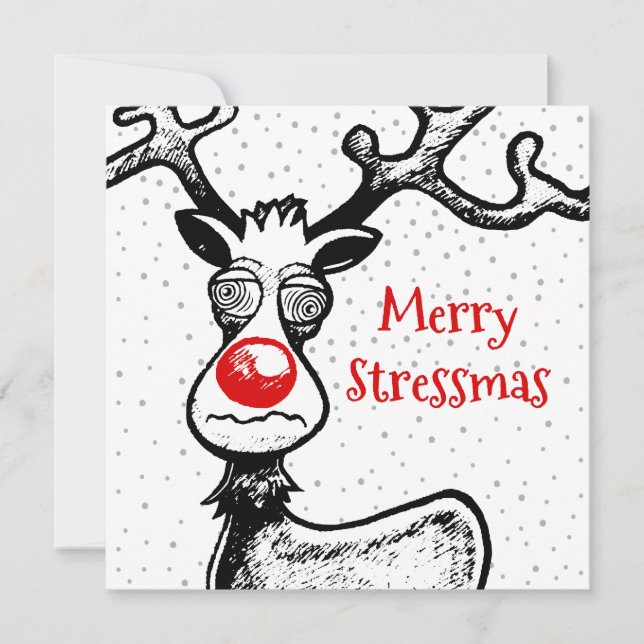 Tarjeta de Navidad de Reno Rudolph (Anverso)