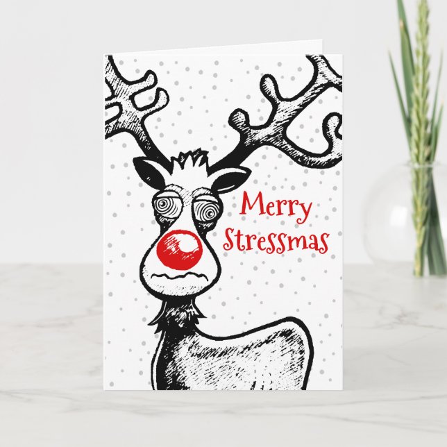 Tarjeta de Navidad de Reno Rudolph (Anverso)