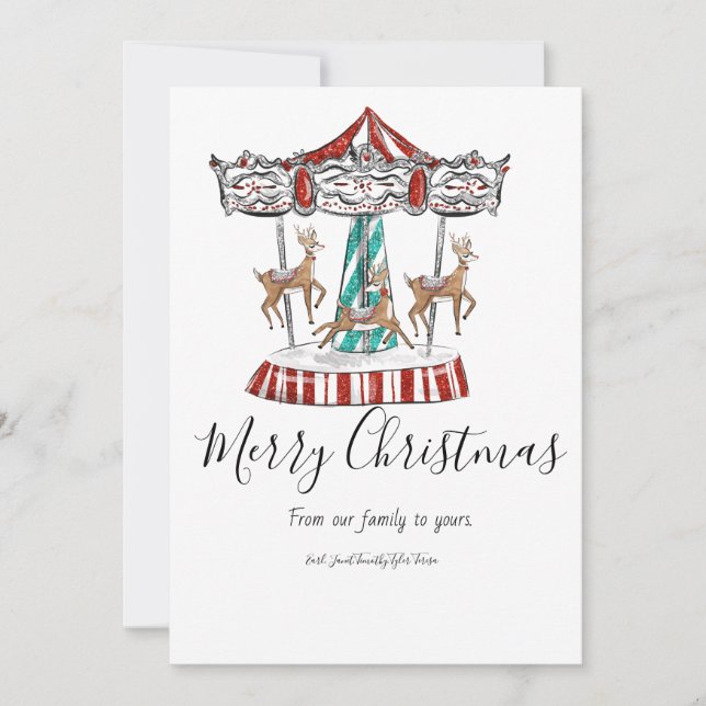 Tarjeta de Navidad de Renoindeer Festivos (Anverso)