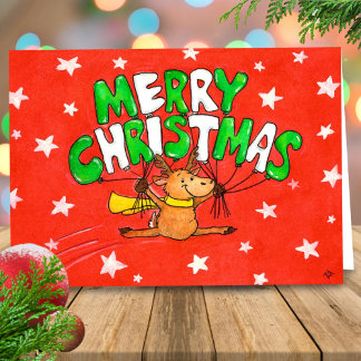 Tarjeta de Navidad de renos de felicitación