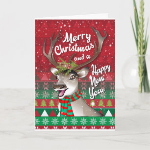Tarjeta de Navidad de renos para personalizar