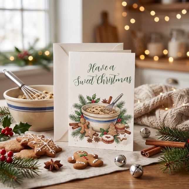 Tarjeta de Navidad de Repostería Dulce con Acuarel (Subido por el creador)
