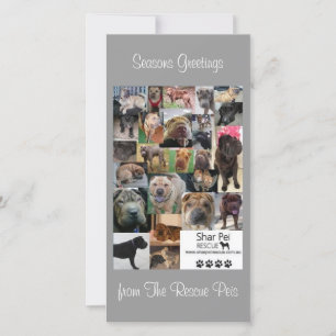 Tarjeta de navidad de rescate de Shar Pei