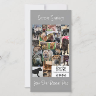 Tarjeta de navidad de rescate de Shar Pei