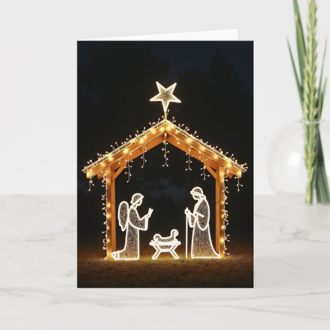 Tarjeta de Navidad de Resplandor Nocturno (Anverso)