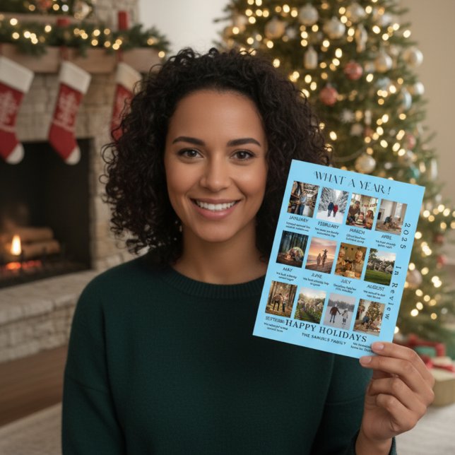 Tarjeta de Navidad de resumen del año de la foto d (Subido por el creador)