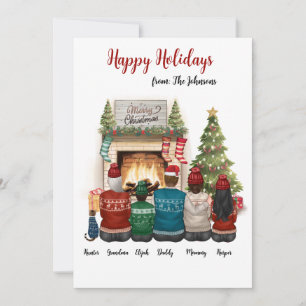 Tarjeta de Navidad de Retrato Familiar Personaliza