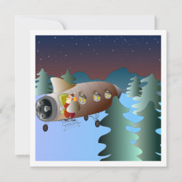 Tarjeta de Navidad de Rocket de la luna
