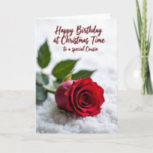 Tarjeta de Navidad de Rosa de Terciopelo