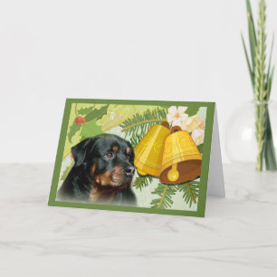 Tarjeta de Navidad de Rottweiller Belces