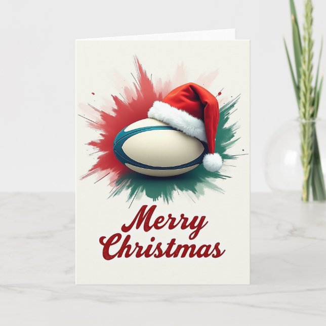 Tarjeta de Navidad de Rugby (Anverso)