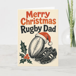 Tarjeta de Navidad de Rugby para Papá