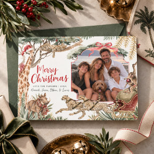 Tarjeta de Navidad de Safari Salvaje para Fotos Fa