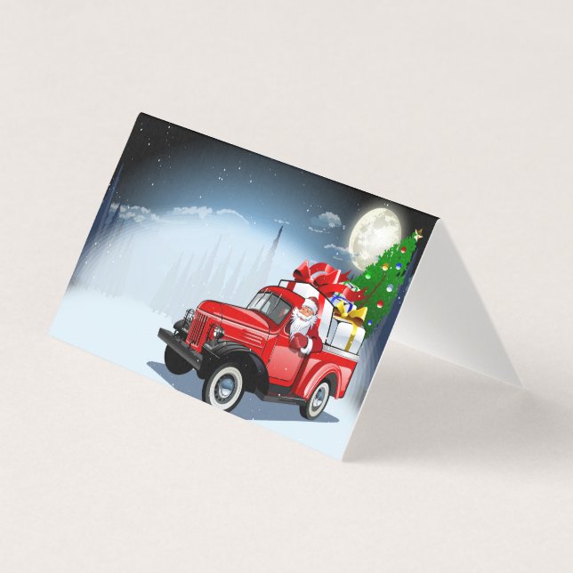 Tarjeta de Navidad de saludo de dibujos animados (Anverso)