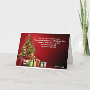 Tarjeta de Navidad de saludo para militares