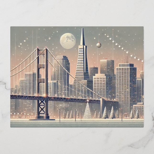 Tarjeta de Navidad de San Francisco | Puente Golde (Anverso)