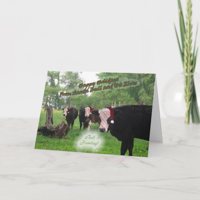 Tarjeta de Navidad de Santa Bull (Anverso)