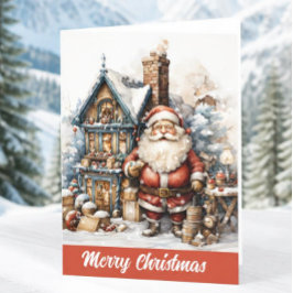 Tarjeta de Navidad de Santa Clásico