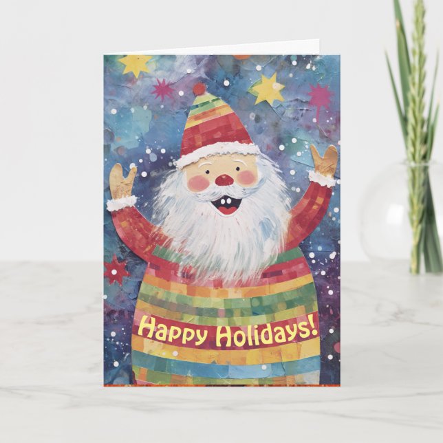 Tarjeta de Navidad de Santa Claus Adorable (Anverso)