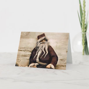 Tarjeta de Navidad de Santa Claus espeluznante