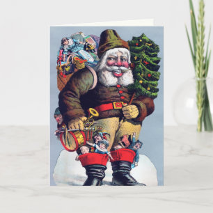 Tarjeta de Navidad de Santa Claus espeluznante