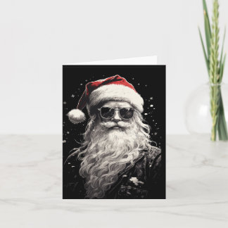 Tarjeta de Navidad de Santa Claus Fresca Doblada