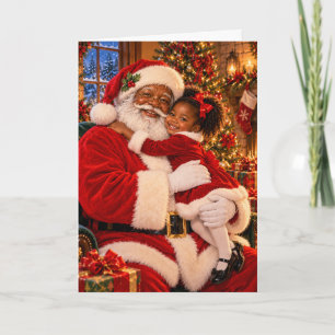 Tarjeta de Navidad de Santa Claus Negro